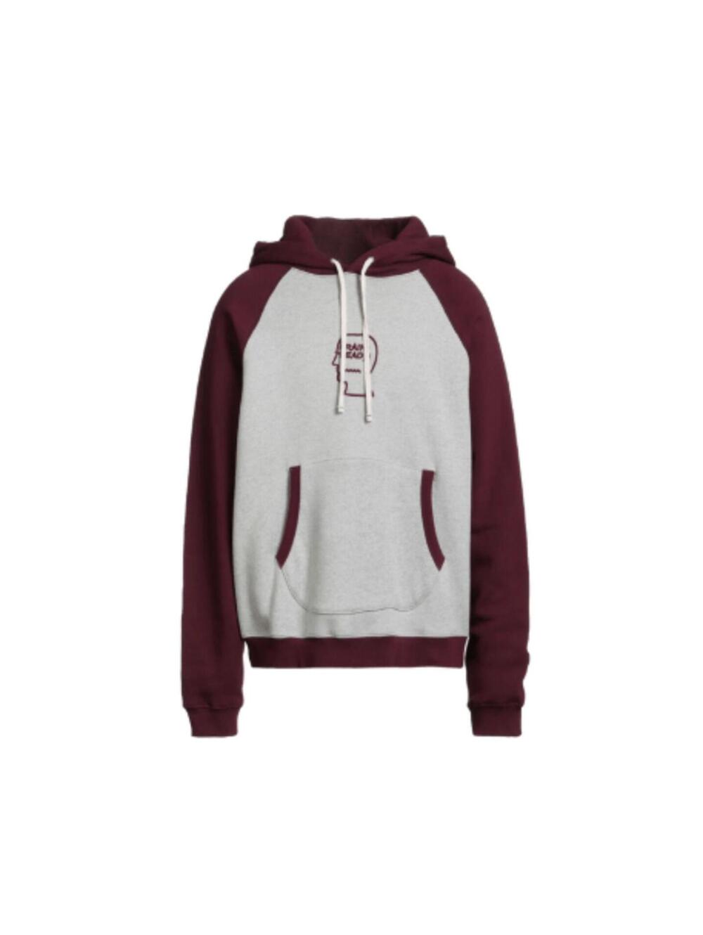 Brain Dead Fleece Logo Head Raglan Hoodie Maroon • XL